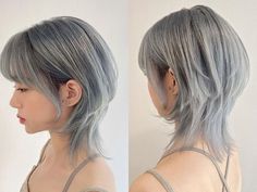 Top Part Of Hair Dyed, Cool Haircuts For Fine Hair, Japanese Style Short Hair, Jelly Fish Haircut Short Hair, Long Back Short Front Hair, Jellyfish Hairstyle Short, Jellyfish Wolfcut Haircut, Jellyfish Haircut Straight, Jellyfish Haircut Short 360