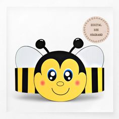 a paper cut out of a bee headband with the words digital bees on it