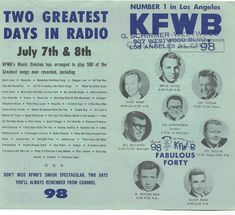 an advertisement for two greatest days in radio from the early's to the late's