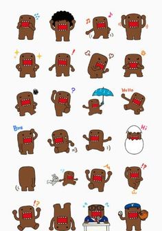 an animated sticker with many different types of brown bears and their mouths are shown