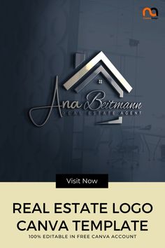 the real estate logo can be used as a business card or brochure for real estate