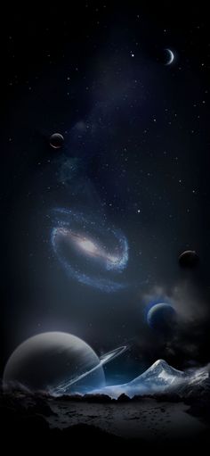 an artist's rendering of planets in the sky