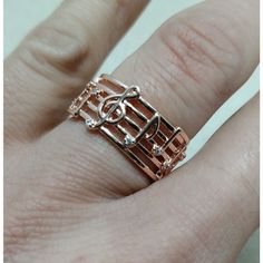 Musical Note Ring Fully Adjustable Sheet Music Jewelry Copper Rhinestone. Piano Jewelry, Music Themed Jewelry, Music Note Ring, Music Rings, Nickel And Suede, Stackable Diamond Rings, Silver Wrap Ring, Swarovski Crystal Rings, Moon And Star Ring