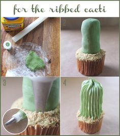 how to make cupcakes with green frosting and icing on the top