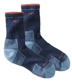 Made in Vermont, these Darn Tough wool hiking socks are made to keep your feet cushioned, dry and comfortable on the trail, mile after mile, season after season. 59% merino wool, 39% nylon, 2% Lycra elastane. Machine wash and dry. Cushioned along the bottom. Performance fit creates minimal slipping or bunching. Naturally fights odor and bacteria. Designed for year-round comfort. Made in the USA, components USA and imported. Wool Hiking Socks, Flattering Jeans, Art Socks, Hiking Socks, Flannel Shirts, Women's Socks, Socks And Tights, Ll Bean, L L Bean