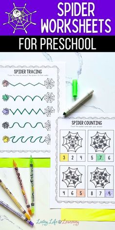 spider worksheets for preschool and homeschool