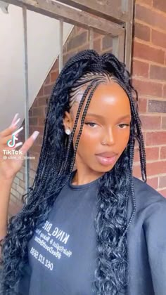 New Braids Styles 2023, Braids For Black Women French Braid, Half Cornrow Half Weave Hairstyles, 2023 Braid Styles For Black Women, Cornrow French Braid Hairstyles, French Braided Hairstyles For Black Hair, Long Fulani Braids Hairstyles With Curls, 2023 Hair Braids For Black Women, Fulani Ponytail Braids