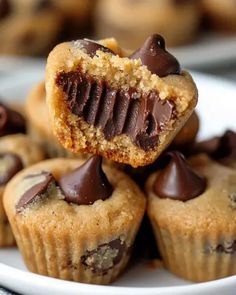 chocolate chip cookie cupcakes on a plate