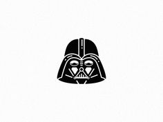 a darth vader mask is shown in black and white on a plain background