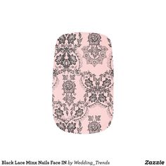 Black Lace Minx Nails Face IN Minx Nail Art Pink Lace Nails, Black Nails With Lace Design, Lace Pattern Nails, Red And Black Lace Nails Design, Pink And Black Lace Nails, Lingerie Cookies, Mermaid Nail Art, Bow Nail Designs, Minx Nails