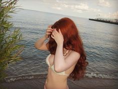 #beach #ginger #redhead #digitalcam Ginger Spice Aesthetic, Redhead Woman Aesthetic, Ginger Hair Girl Aesthetic, Ginger Mermaid, Ginger Aesthetic, Flame Hair, Mermaid Aesthetic, Ginger Girls, Lily Evans