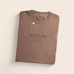 Custom embroidered women's t-shirt. Available in lowercase and uppercase. Embroidered on the cozy comfort colors tshirts. Perfect for any outfit! Embroidered Tshirt, Comforters Cozy, Embroidered Shirt, Lowercase A, Comfort Colors, Womens Clothing Tops, Personalized Gifts, Womens Shirts, Tops & Tees