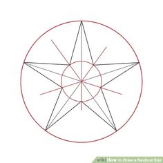 an image of a star in the middle of a circle with lines going through it