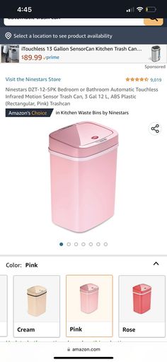 an image of a pink trash can on the app store's facebook page for amazon