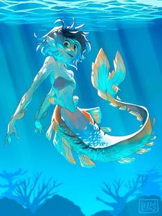 A Mermaid, The Ocean, Mermaid, Character Design, Swimming, Deviantart