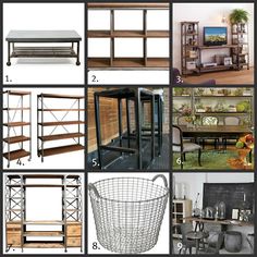 several different types of shelvings and shelves in various styles, sizes and colors