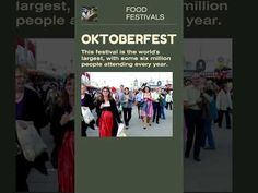 an advertisement for the oktoberfest is shown in black and white with people walking around