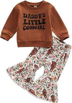 Girl Western Outfit, Baby Cowgirl Outfits, Western Baby Girls, Kids Fall Outfits, Girl Western, Girls Halloween Outfits, Top Cow