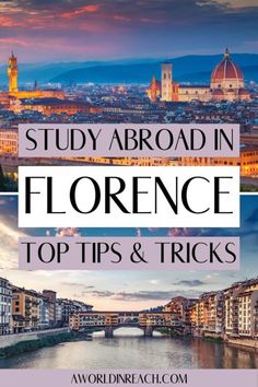 the city skyline with text overlaying it that reads study abroad in florence top tips and tricks