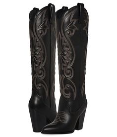 Tall Cowgirl Boots, Black Cowgirl Boots, Cowgirl Boots Outfit, Bota Country, Steve Madden Boots, Leather Western Boots, Western Boots Women, Western Booties, Fresh Shoes