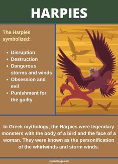 List of Harpies symbolism. Harpy Greek Mythology, Greek Mythology Creatures, Ancient Monsters, Greek Mythical Creatures, Greek Creatures, Greek Deities, Greek Monsters, Greece Mythology, Legendary Monsters