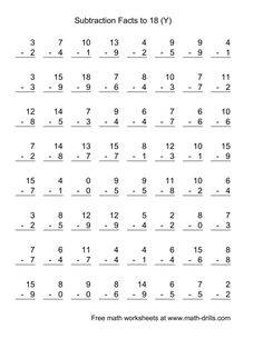 the subtraction worksheet for addition and subtraction to 18a