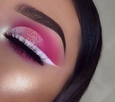 Valentines Eye Makeup, Rosa Make-up, Make Up Designs, Drag Make-up, Pink Eye Makeup, Pink Eye, Makeup Help, Eye Makeup Pictures