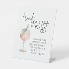 Candy Buffet Sign for Wedding, Birthday Grad Party Editable Blank Candy Buffet Signs, Buffet Signs, Candy Bar Sign, Easy Candy, Baby Birthday Decorations, Sign For Wedding, Candy Station, Tabletop Signs, Favors Sign