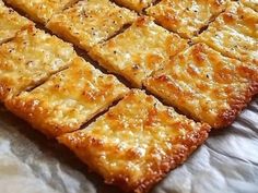 some crackers that are sitting on a piece of paper