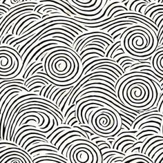 an abstract black and white background with swirls in the shape of circles on top of each other