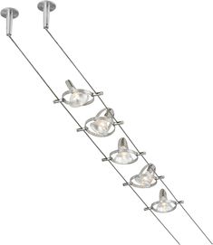 Tiella 800CBL5PN-LED Over The Sink Lighting, Wire Track Lighting, Contemporary Track Lighting, Track Lights, Track Lighting Kits, Kitchen Lighting Ideas, Cable Lighting, Over The Sink, House Lighting