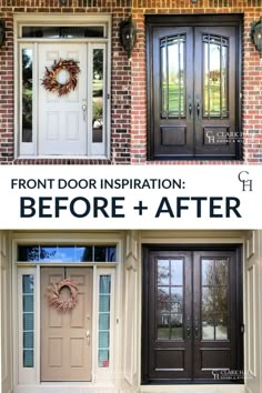 the before and after shots of front doors