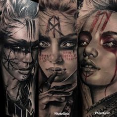 Valkyrie Tattoo Men, Nordic Sleeve Tattoo, Viking Woman Tattoo, Viking Tattoos For Women, Tattoos Leg, Viking Warrior Tattoos, Female Warrior Tattoo, Valkyrie Tattoo