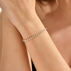 Adorn your wrist with the Pear Eternity Bracelet, crafted in 14k Solid Yellow Gold. This unique tennis bracelet features minimalist pear-shaped links, perfect for stacking. A handmade link bracelet that adds elegance to any outfit. 𝐈𝐭𝐞𝐦 𝐃𝐞𝐭𝐚𝐢𝐥𝐬 * Gold KT: 14KT  * Custom Gold Color: Yellow Gold  * Chain Width 3.00 mm x 2.20 mm  𝐆𝐞𝐦𝐬𝐭𝐨𝐧𝐞 𝐃𝐞𝐭𝐚𝐢𝐥𝐬 * Natural Diamond * Color-Clarity: D-E-F color VVS Clarity * Total CTW: 2.10 ctw ▶ Want to find out more 𝐛𝐫𝐚𝐜𝐞𝐥𝐞𝐭𝐬? htt Eternity Bracelet, Gold Bracelet Chain, Yellow Gold Chain, Bracelet Handmade, Bracelet Gold, Diamond Color, Tennis Bracelet, Chain Link Bracelet, Solid Yellow