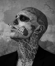 Rick Genest, Zombie Man, Zombie Boy, Grunge Tattoo, Boy Tattoos, Skin Art, Body Mods, Beautiful Tattoos, Ink Art