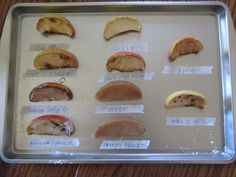 a metal tray filled with different types of food