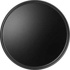 a black round mirror on a white background