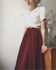 40s Mode, Skirt Diy, 40s Fashion, 1930s Fashion, Look Vintage, Looks Style