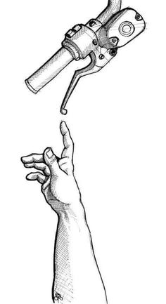 a hand holding an object in the air with it's thumb up to another hand