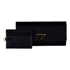 This Prada Continental Flap Wallet is a classic addition for any Prada lovers handbag. Crafted in durable tessuto nylon with saffiano leather trim this beautiful wallet will keep your money essentials organized and ready for your next shopping spree. Features interior credit and bill slots, snap closure, as well as the iconic triangle Prada logo on the front. Model 1MH132 Black Tessuto Nylon Gold-tone hardware Prada plaque logo detail Button closure Ten interior card slots Four bill compartments Leather Credit Card Holder, Rfid Wallet, Wristlet Purse, Ladies Clutch, Genuine Leather Wallets, Black Wallet, Slim Wallet, Shopping Spree, Wallet Men