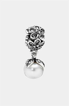 PANDORA 'Forever Bloom' Dangle Charm Pandora Pearl, Pandora Collection, Charms Pandora, Pandora Beads, Bracelet Pandora, Pandora Rings, Pandora Bracelet Charms, Pandora Silver, Bracelet Diy