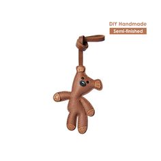 Mr Bean Teddy Bear Leather Charm DIY Kit Brown - POPSEWING® Mr Bean Teddy Bear, Mr Bean Teddy, Teddy Bag, Diy Bag Kit, Leather Kits, Mr Bean, Fathers Day Sale, Dog Charms, Sheep Leather