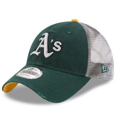 Oakland Athletics, Mens Green, Mesh Panel, Team Colors, Contrasting Colors