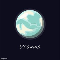 an image of the planet urnus on a black background with words below it