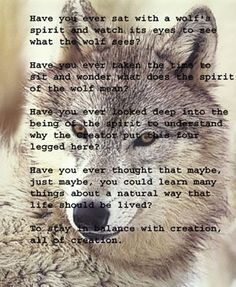 an image of a wolf with a poem on it