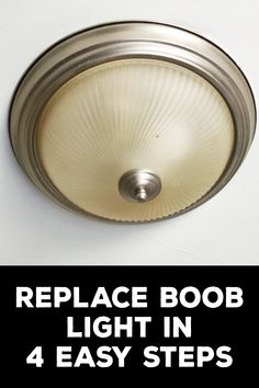 How to Replace Boob Light Replacing Kitchen Light Box Ceiling, Install Ceiling Light, Ceiling Light Diy, Round Light Fixture, Box Ceiling, Ceiling Lights Diy, Lighting Makeover, Rv Lighting, Round Ceiling Light