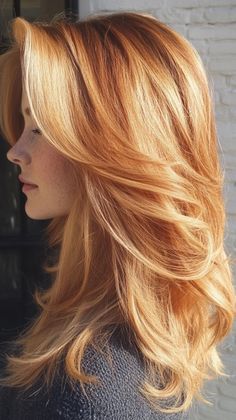 Copper And Gold Hair, Ginger With Rose Gold Highlights, Blonde Copper Toned Hair, Copper Blonde Color Melt, Intense Copper Blonde Hair, Copper Hair With Blonde, Copper Red Hair Color Balayage Rose Gold, Golden Red Hair