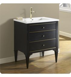 a bathroom sink sitting on top of a wooden cabinet next to a window in a room