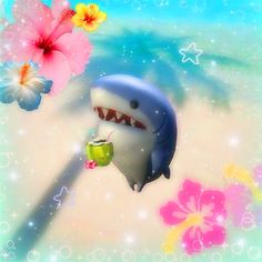 Shark Pictures, Coconut Dream, Desain Buklet, Cute Shark, Japon Illustration, Dessin Adorable, Silly Pictures, Summer Wallpaper, Phone Themes