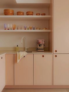 the kitchen is clean and ready to be used for cooking or baking, as well as other items